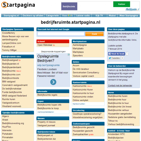 Bedrijfsruimte Startpagina