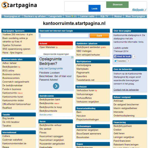 Kantoorruimte Startpagina